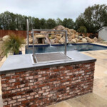 Grill insert for brick island