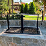 Argentine Style BBQ Grill Installed in backyard BBQ Island.