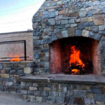 Flagstone BBQ Island with an Argentine BBQ Grill Installed.