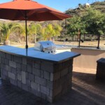 Santa Maria Argentine Grill in an outdoor kitchen island
