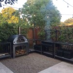 Argentine grill for outdoor kitchen slide in insert with leveling legs