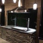 Santa Maria grill with hood system for outdoor kitchen