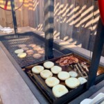 Grill with full iron plancha attachment for wood or charcoal
